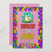 Snail Einzigartiger Personalisierter Geburtstag Ei Einladung (Vorne/Hinten)