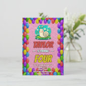 Snail Einzigartiger Personalisierter Geburtstag Ei Einladung (Stehend Vorderseite)