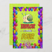 Snail Einzigartiger Personalisierter Geburtstag Ei Einladung (Vorne/Hinten)