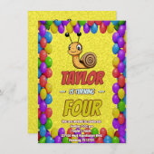 Snail Einzigartiger Personalisierter Geburtstag Ei Einladung (Vorne/Hinten)