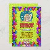 Snail Einzigartiger Personalisierter Geburtstag Ei Einladung (Vorne/Hinten)