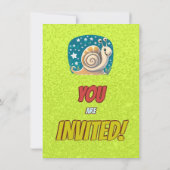 Snail Einzigartiger Personalisierter Geburtstag Ei Einladung (Rückseite)