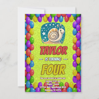 Snail Einzigartiger Personalisierter Geburtstag Ei Einladung