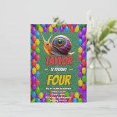 Snail Einzigartiger Personalisierter Geburtstag Ei Einladung (Stehend Vorderseite)