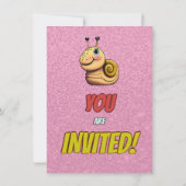 Snail Einzigartiger Personalisierter Geburtstag Ei Einladung (Rückseite)
