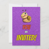 Snail Einzigartiger Personalisierter Geburtstag Ei Einladung (Rückseite)