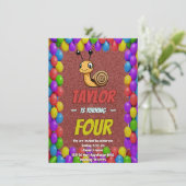 Snail Einzigartiger Personalisierter Geburtstag Ei Einladung (Stehend Vorderseite)