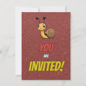 Snail Einzigartiger Personalisierter Geburtstag Ei Einladung (Rückseite)