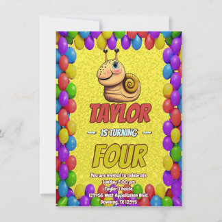 Snail Einzigartiger Personalisierter Geburtstag Ei Einladung