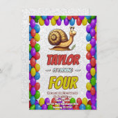 Snail Einzigartiger Personalisierter Geburtstag Ei Einladung (Vorne/Hinten)