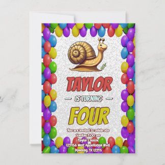 Snail Einzigartiger Personalisierter Geburtstag Ei Einladung