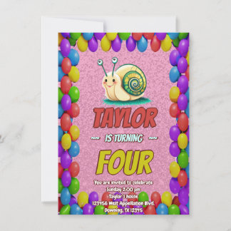 Snail Einzigartiger Personalisierter Geburtstag Ei Einladung