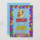 Snail Einzigartiger Personalisierter Geburtstag Ei Einladung (Vorne/Hinten)