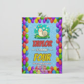 Snail Einzigartiger Personalisierter Geburtstag Ei Einladung (Stehend Vorderseite)