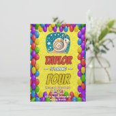 Snail Einzigartiger Personalisierter Geburtstag Ei Einladung (Stehend Vorderseite)