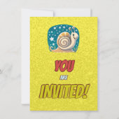 Snail Einzigartiger Personalisierter Geburtstag Ei Einladung (Rückseite)