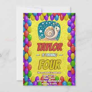 Snail Einzigartiger Personalisierter Geburtstag Ei Einladung