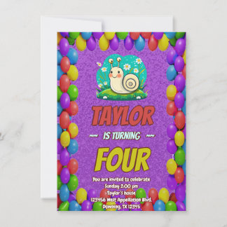 Snail Einzigartiger Personalisierter Geburtstag Ei Einladung