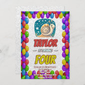 Snail Einzigartiger Personalisierter Geburtstag Ei Einladung (Vorne/Hinten)