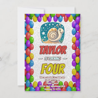 Snail Einzigartiger Personalisierter Geburtstag Ei Einladung