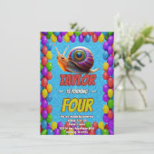 Snail Einzigartiger Personalisierter Geburtstag Ei Einladung (Stehend Vorderseite)