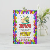 Snail Einzigartiger Personalisierter Geburtstag Ei Einladung (Stehend Vorderseite)