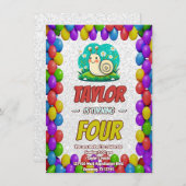 Snail Einzigartiger Personalisierter Geburtstag Ei Einladung (Vorne/Hinten)