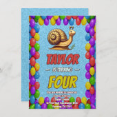 Snail Einzigartiger Personalisierter Geburtstag Ei Einladung (Vorne/Hinten)