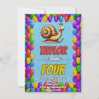 Snail Einzigartiger Personalisierter Geburtstag Ei Einladung