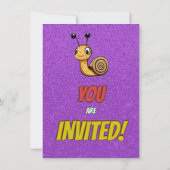 Snail Einzigartiger Personalisierter Geburtstag Ei Einladung (Rückseite)