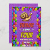 Snail Einzigartiger Personalisierter Geburtstag Ei Einladung (Vorne/Hinten)