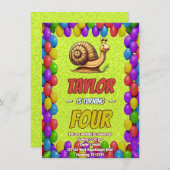 Snail Einzigartiger Personalisierter Geburtstag Ei Einladung (Vorne/Hinten)