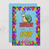 Snail Einzigartiger Personalisierter Geburtstag Ei Einladung (Vorne/Hinten)