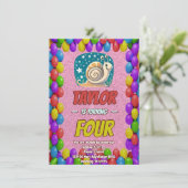 Snail Einzigartiger Personalisierter Geburtstag Ei Einladung (Stehend Vorderseite)