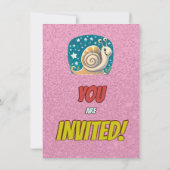 Snail Einzigartiger Personalisierter Geburtstag Ei Einladung (Rückseite)