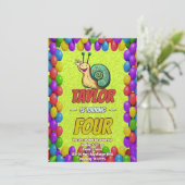 Snail Einzigartiger Personalisierter Geburtstag Ei Einladung (Stehend Vorderseite)