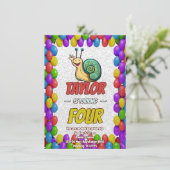 Snail Einzigartiger Personalisierter Geburtstag Ei Einladung (Stehend Vorderseite)