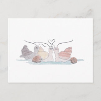 Snail Family Postcard Postkarte