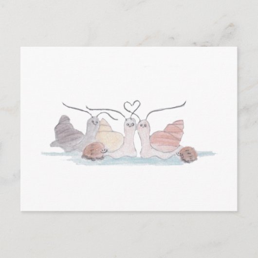 Snail Family Postcard Postkarte (Vorderseite)