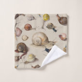 Snail Garden Haustier Gastropod Seven Lug Botanisc Badhandtuch Set (Waschlappen)