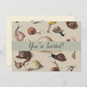 Snail Garden Haustier Gastropod Seven Lug Botanisc Einladung (Vorne/Hinten)