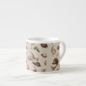 Snail Garden Haustier Gastropod Seven Lug Botanisc Espressotasse (Vorderseite Rechts)