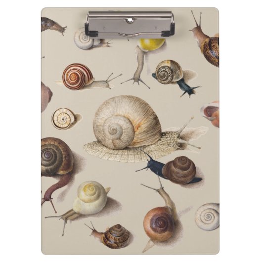 Snail Garden Haustier Gastropod Seven Lug Botanisc Klemmbrett (Vorderseite)