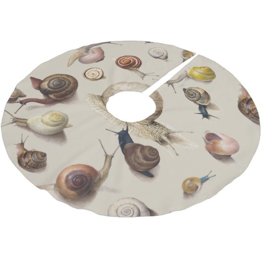Snail Garden Haustier Gastropod Seven Lug Botanisc Polyester Weihnachtsbaumdecke (Schrägansicht)