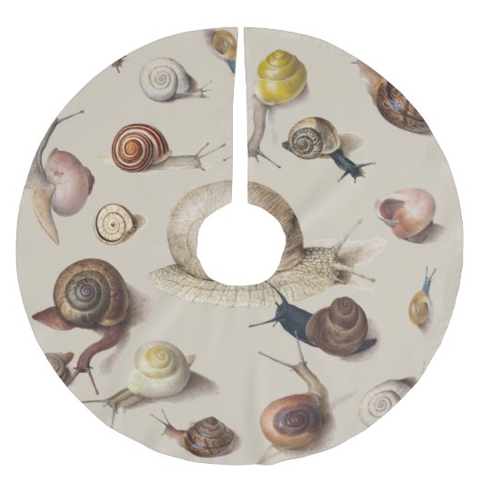 Snail Garden Haustier Gastropod Seven Lug Botanisc Polyester Weihnachtsbaumdecke (Vorderseite)