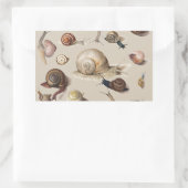 Snail Garden Haustier Gastropod Seven Lug Botanisc Rechteckiger Aufkleber (Tasche)