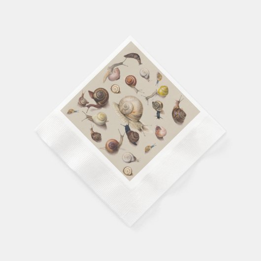 Snail Garden Haustier Gastropod Seven Lug Botanisc Serviette (Ecke)