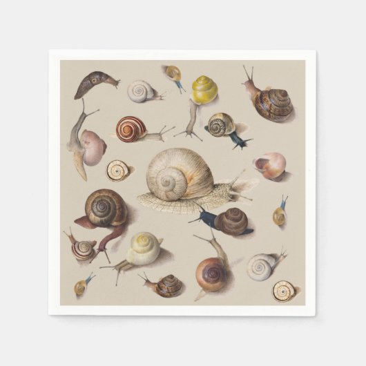 Snail Garden Haustier Gastropod Seven Lug Botanisc Serviette (Vorderseite)