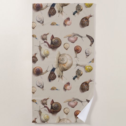 Snail Garden Haustier Gastropod Seven Lug Botanisc Strandtuch (Vorderseite)