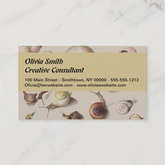 Snail Garden Haustier Gastropod Seven Lug Botanisc Visitenkarte (Vorderseite)